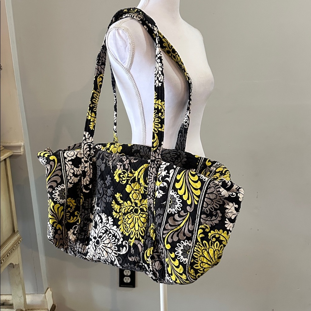 Vera Bradley Black and Yellow Floral Tote Bag